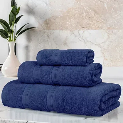 Superior Smart Dry Cotton 3pc Towel Set 3-pc. Quick Dry Bath Towel Set In Blue