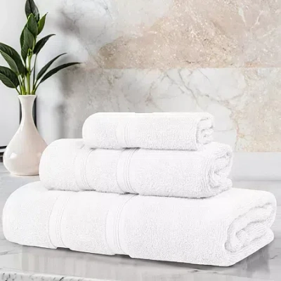 Superior Smart Dry Cotton 3pc Towel Set 3-pc. Quick Dry Bath Towel Set In White