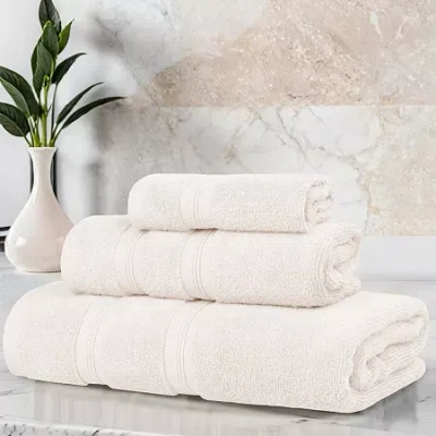 Superior Smart Dry Cotton 3pc Towel Set 3-pc. Quick Dry Bath Towel Set In Pink