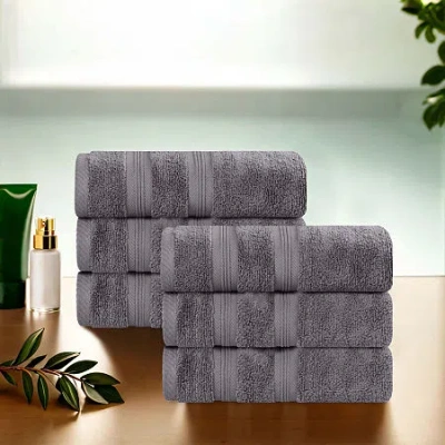 Superior Smart Dry Cotton 6pc Hand Towel 6-pc. Quick Dry Bath Towel Set In Gray