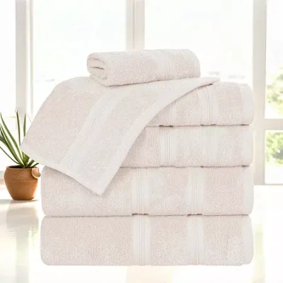 Superior Smart Dry Cotton 6pc Towel Set 6-pc. Quick Dry Bath Towel Set In Yellow