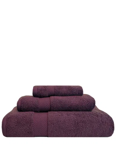 Superior Smart Dry Zero Twist 3pc Absorbent Cotton Towel Set In Purple