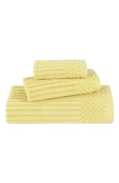 Superior Soho 3-piece Rib Cotton Bath Towel Set In Yellow