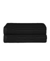 Superior Soho Checkered Border Cotton 2 Piece Bath Towel Set, 54" X 27" In Black