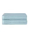 Superior Soho Checkered Border Cotton 2 Piece Bath Towel Set, 54" X 27" In Slate Blue