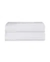 Superior Soho Checkered Border Cotton 2 Piece Bath Towel Set, 54" X 27" In White
