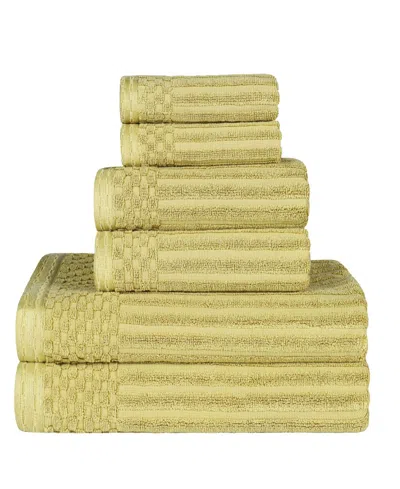 Superior Soho Checkered Border Cotton 6 Piece Towel Set