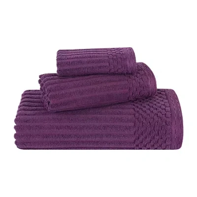 Superior Soho Collection | 3-pc. Quick Dry Solid Bath Towel Set In Purple