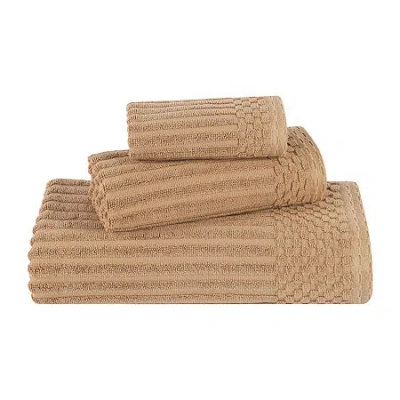 Superior Soho Collection | 3-pc. Quick Dry Solid Bath Towel Set In Sand