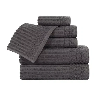 Superior Soho Collection | 6-pc. Quick Dry Solid Bath Towel Set In Black