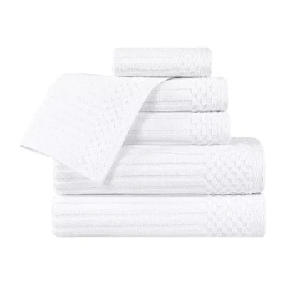 Superior Soho Collection | 6-pc. Quick Dry Solid Bath Towel Set In White