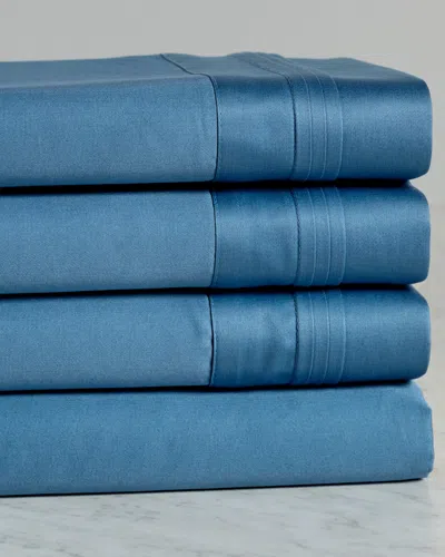 Superior Solid 1000 Thread Count Egyptian Cotton Deep Pocket Sheet Set In Blue