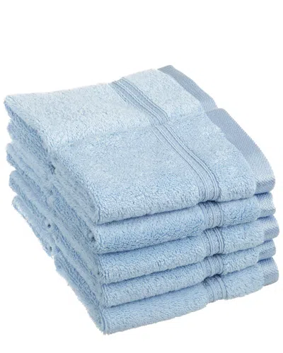 Superior Solid 10pc Absorbent Face Egyptian Cotton Towel Set In Blue