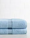 Superior Solid 2pc Bath Sheet Egyptian Cotton Towel Set In Blue