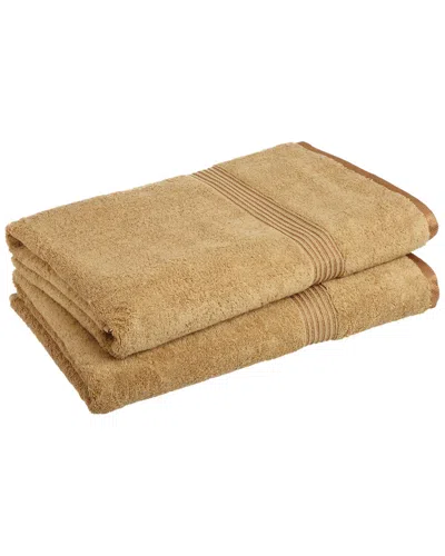 Superior Solid 2pc Bath Sheet Egyptian Cotton Towel Set In Brown