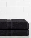 Superior Solid 2pc Bath Sheet Egyptian Cotton Towel Set In Black