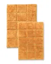 Superior Solid 2pc Checkered Non-slip Cotton Bath Rug Set