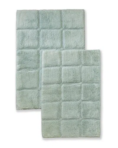 Superior Solid 2pc Checkered Non-slip Bath Rug Set