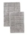 Superior Solid 2pc Checkered Non-slip Bath Rug Set