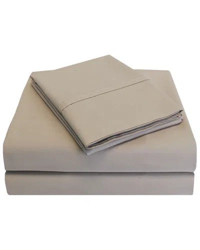 Superior Solid 300 Thread Count Cotton Percale Deep Pocket Sheet Set In Neutral
