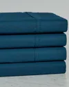 Superior Solid 300 Thread Count Cotton Percale Deep Pocket Sheet Set In Blue