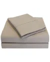 Superior Solid 300 Thread Count Cotton Percale Deep Pocket Sheet Set In Brown