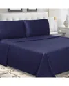 Superior Solid 300-thread Count Cotton Percale Deep Pocket Sheet Set In Blue