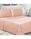 Superior Solid 300-thread Count Cotton Percale Deep Pocket Sheet Set In Blush