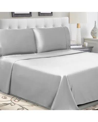 Superior Solid 300-thread Count Cotton Percale Deep Pocket Sheet Set In Silver