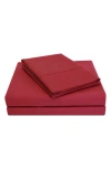 Superior Solid 300 Thread Count Percale Sheet Set In Burgundy