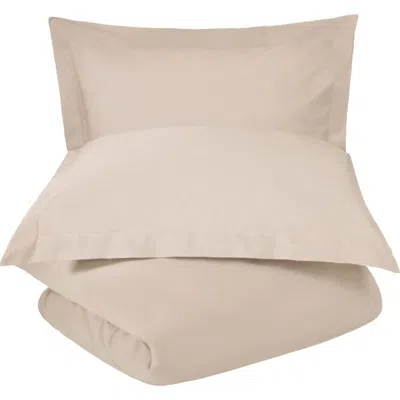 Superior Solid 300 Thread Count Sateen Duvet Cover & Shams Set In Brown