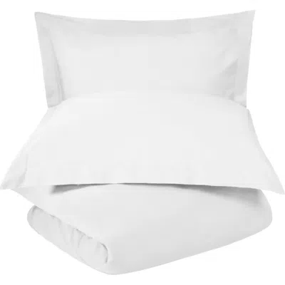 Superior Solid 300 Thread Count Sateen Duvet Cover & Shams Set In White