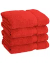 Superior Solid 4pc Absorbent Hand Towel Set