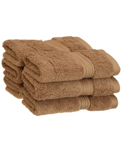 Superior Solid 6pc Absorbent Face Egyptian Cotton Towel Set In Latte