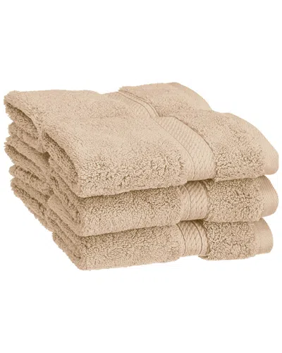 Superior Solid 6pc Absorbent Face Egyptian Cotton Towel Set In Stone