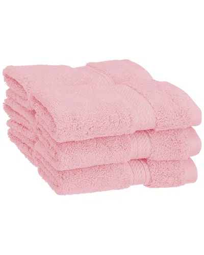 Superior Solid 6pc Absorbent Face Egyptian Cotton Towel Set In Tea Rose