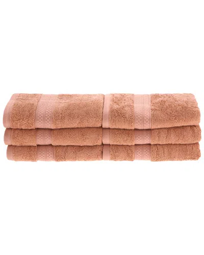 Superior Solid 6pc Hand Bamboo Towel Set In Pink