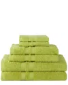 Superior Solid 6pc Soft Absorbent Cotton Towel Set