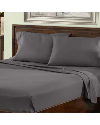Superior Solid 800 Thread Count Cotton Rich Deep Pocket Sheet Set In Gray