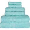 Superior Solid Cotton 6-piece Towel Set In Blue