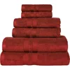 Superior Solid Cotton 6-piece Towel Set In Red