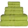 Superior Solid Cotton 6-piece Towel Set In Green