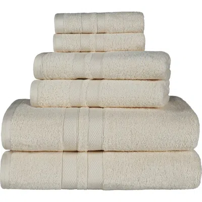 Superior Solid Cotton 6-piece Towel Set In White