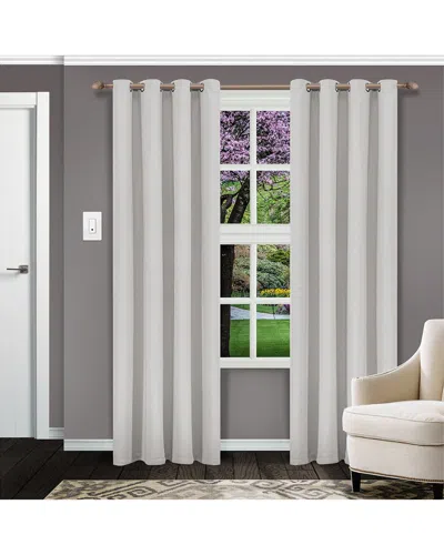 Superior Solid Insulated Thermal Blackout Grommet Curtain Panel Set In Ivory