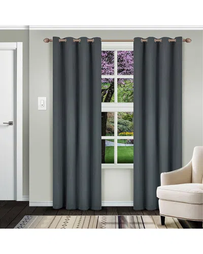 Superior Waverly Insulated Thermal Blackout Grommet Curtain Panel Set In Grey