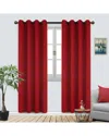 Superior Solid Insulated Thermal Blackout Grommet Curtain Panel Set In Red