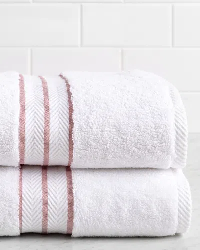 Superior Solid Long-staple Combed 2pc Bath Towel Set In White
