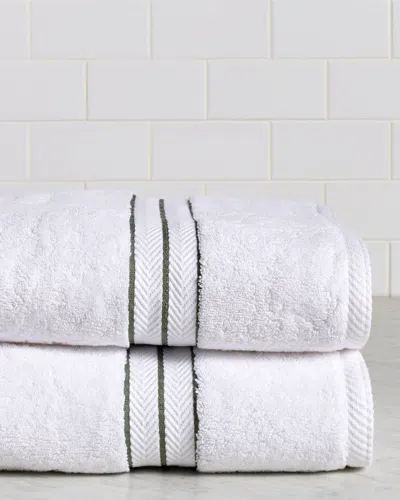 Superior Solid Long-staple Combed 2pc Bath Turkish Cotton Towel Set In White