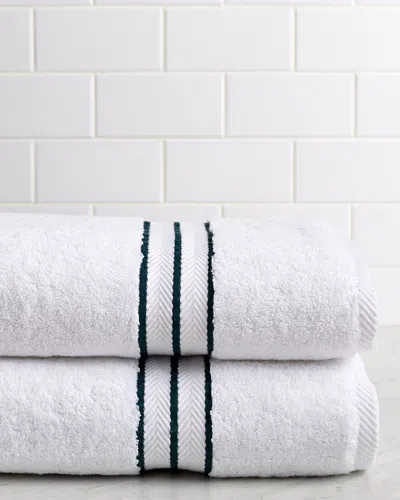 Superior Solid Long-staple Combed 2pc Bath Turkish Cotton Towel Set In White