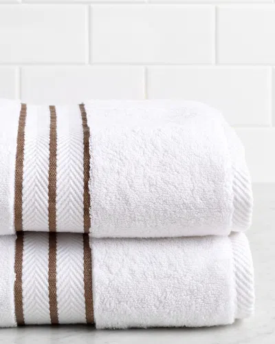 Superior Solid Long-staple Combed 2pc Bath Turkish Cotton Towel Set In White